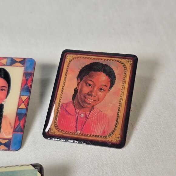 Vintage American Girl Doll Character Pin Set Lot of 8 Historical Portrait Pins - Picture 9 of 15